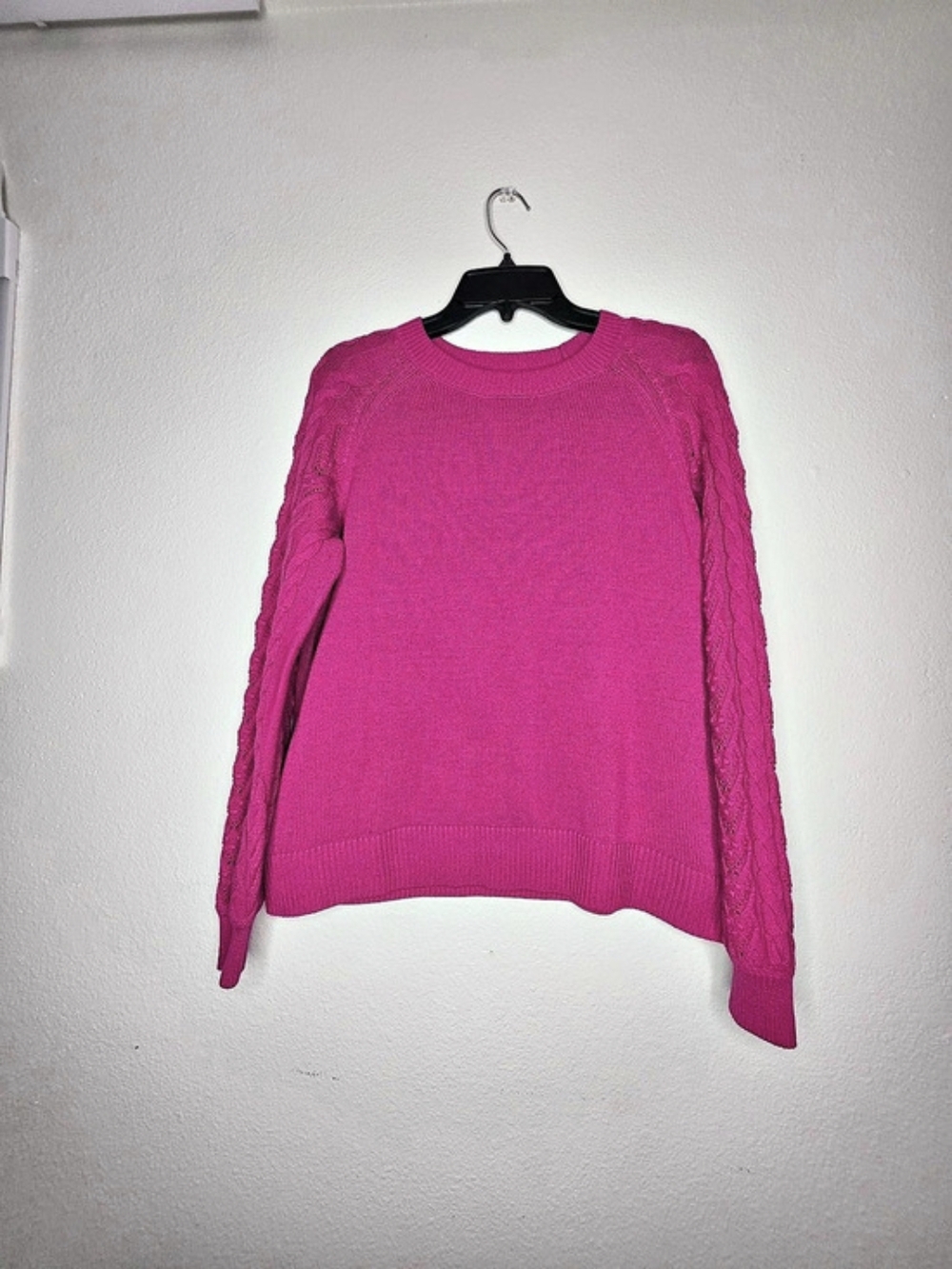 Lane Bryant Cable Knit Sweater in Pink Size XL Wool Blend